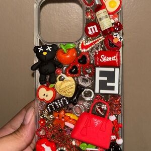 Decorative Phone Case with Red Accents